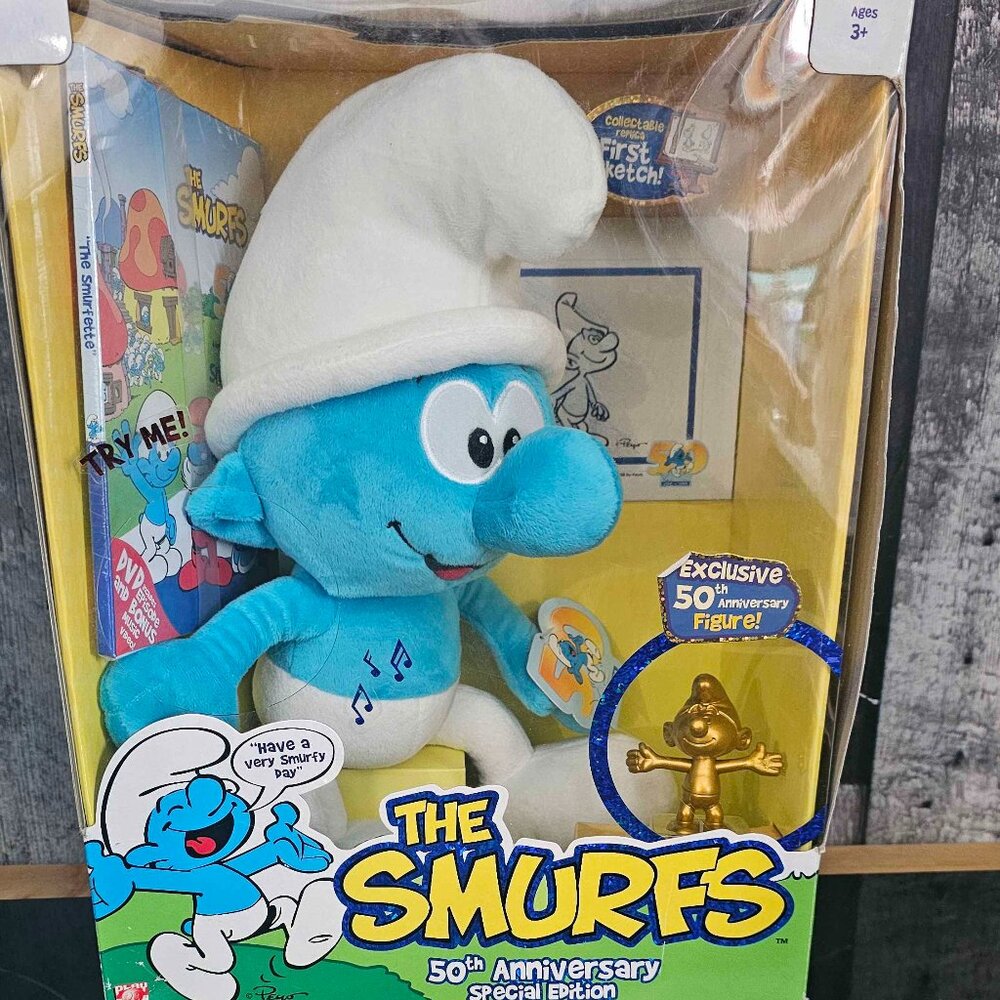 Smurfs 50th Edition Plush with DVD and Jakks Figure